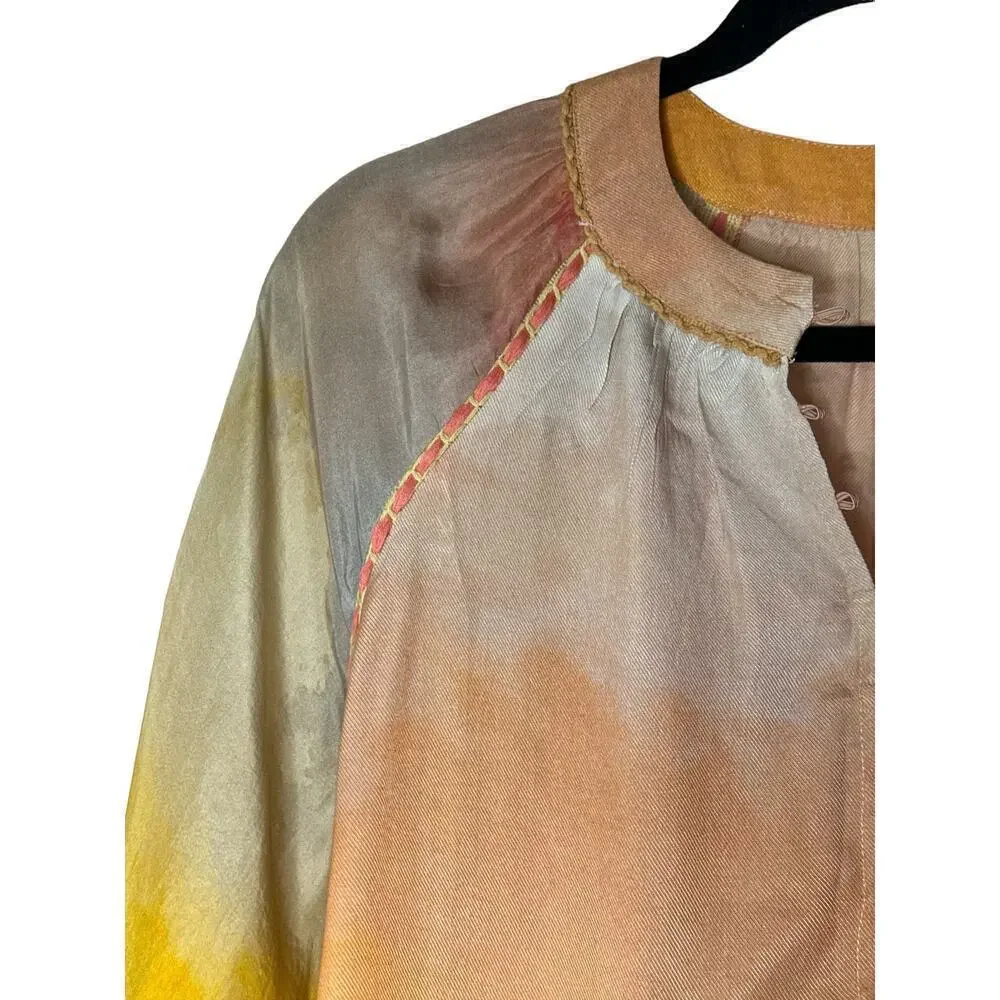 Anthropologie Bl-nk London Women's Long Sleeve Oversize Peasant Top Size S NWOT